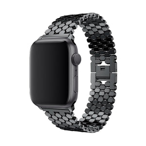 Apple Watch Uyumlu Simetro Loop Çelik Kordon Siyah  bikordon