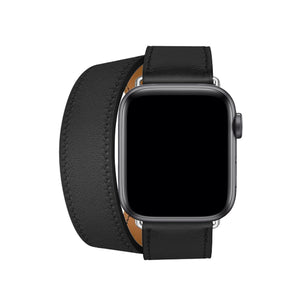 Apple Watch Uyumlu Spiralis Deri Kordon Siyah  bikordon