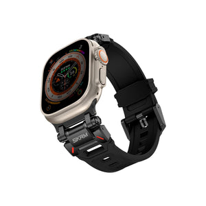 Apple Watch Uyumlu SkinArma Titon Silikon Kordon Siyah  SkinArma