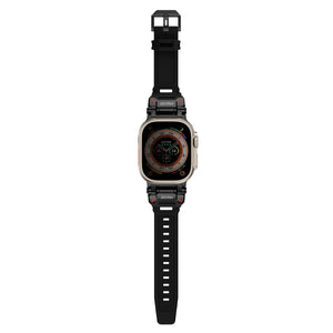 Apple Watch Uyumlu SkinArma Titon Silikon Kordon Siyah  SkinArma