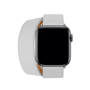 Apple Watch Uyumlu Spiralis Deri Kordon Snow  bikordon