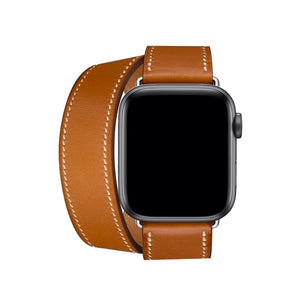 Apple Watch Uyumlu Spiralis Deri Kordon Taba  bikordon