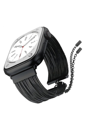 Apple Watch Uyumlu Tassel Chain Kordon Black bikordon