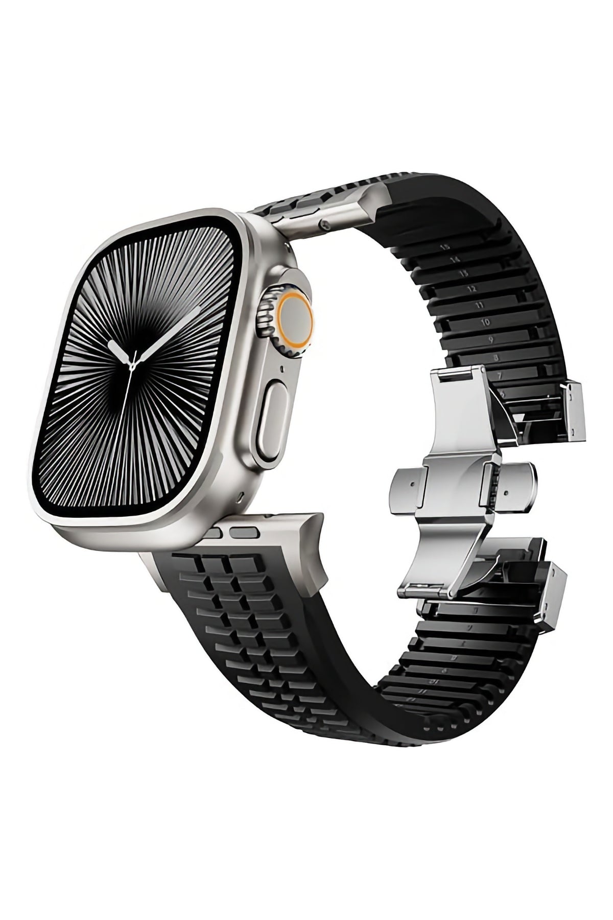 Apple Watch / Ultra Uyumlu AquaLink Kordon Monolith Gümüş Toka bikordon
