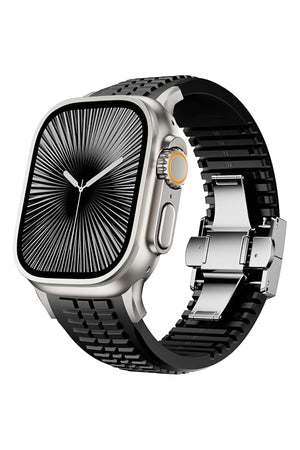 Apple Watch / Ultra Uyumlu AquaLink Kordon Monolith Gümüş Toka bikordon
