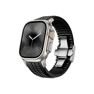 Apple Watch / Ultra Uyumlu AquaLink Kordon Monolith Gümüş Toka bikordon