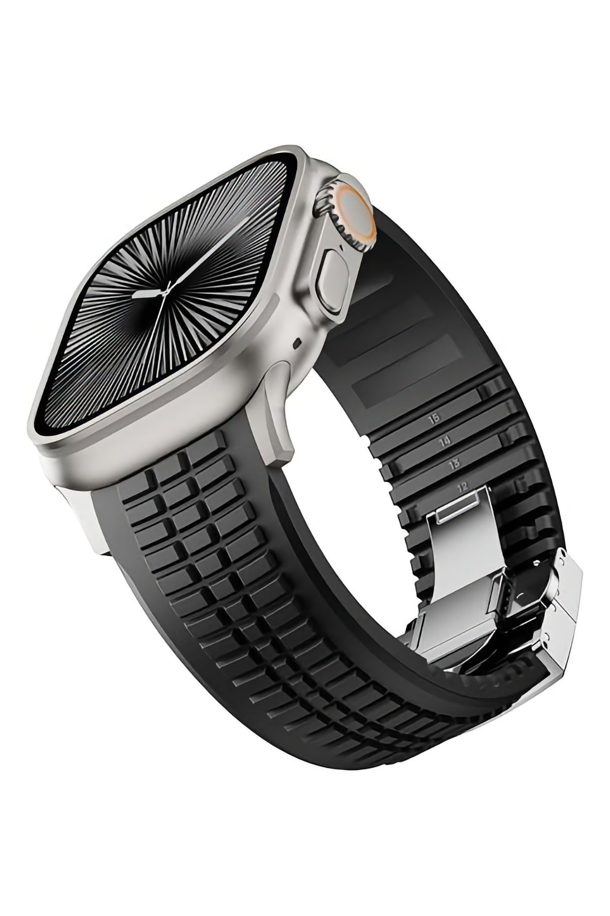 Apple Watch / Ultra Uyumlu AquaLink Kordon Monolith Gümüş Toka bikordon
