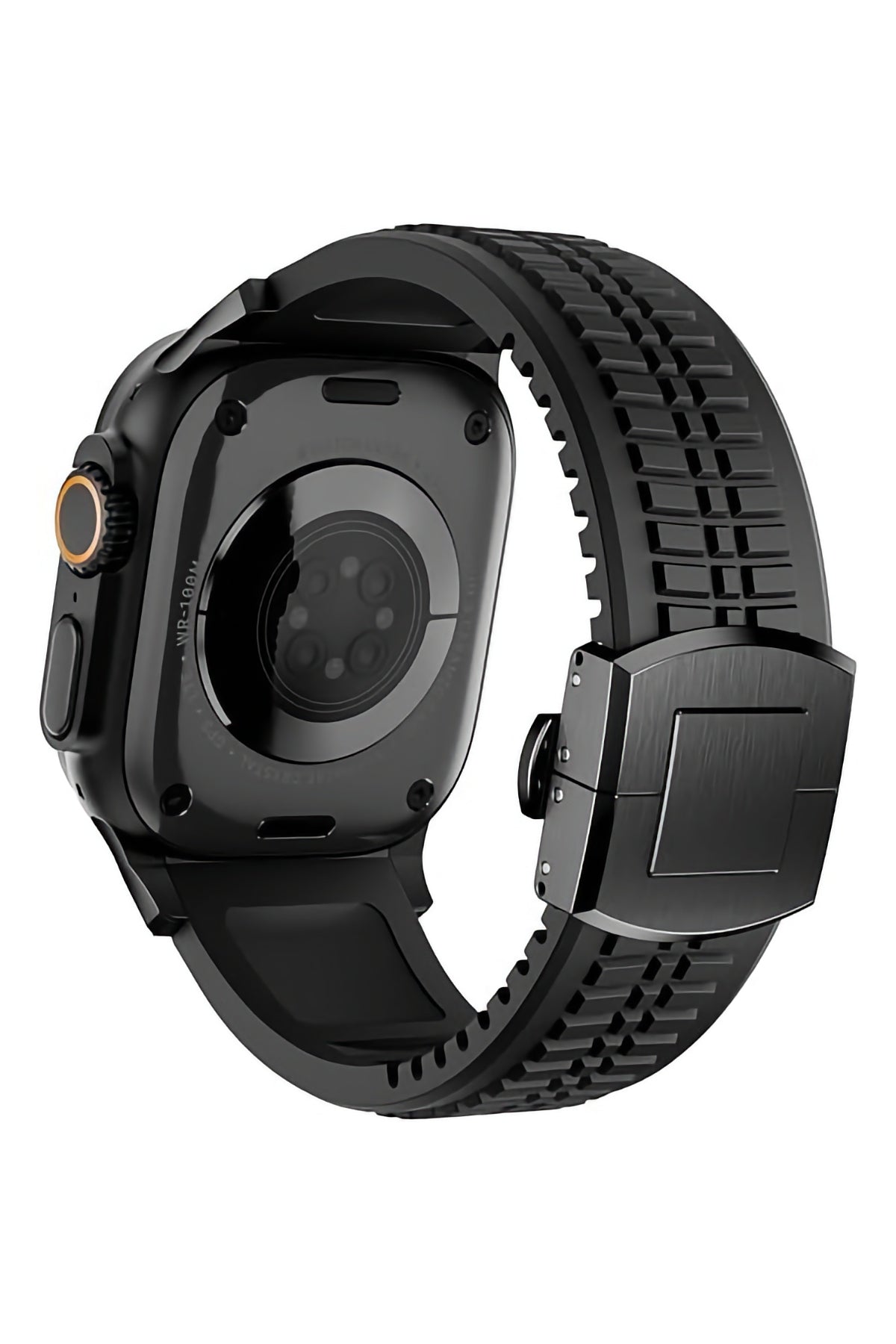 Apple Watch / Ultra Uyumlu AquaLink Kordon Monolith Siyah Toka bikordon