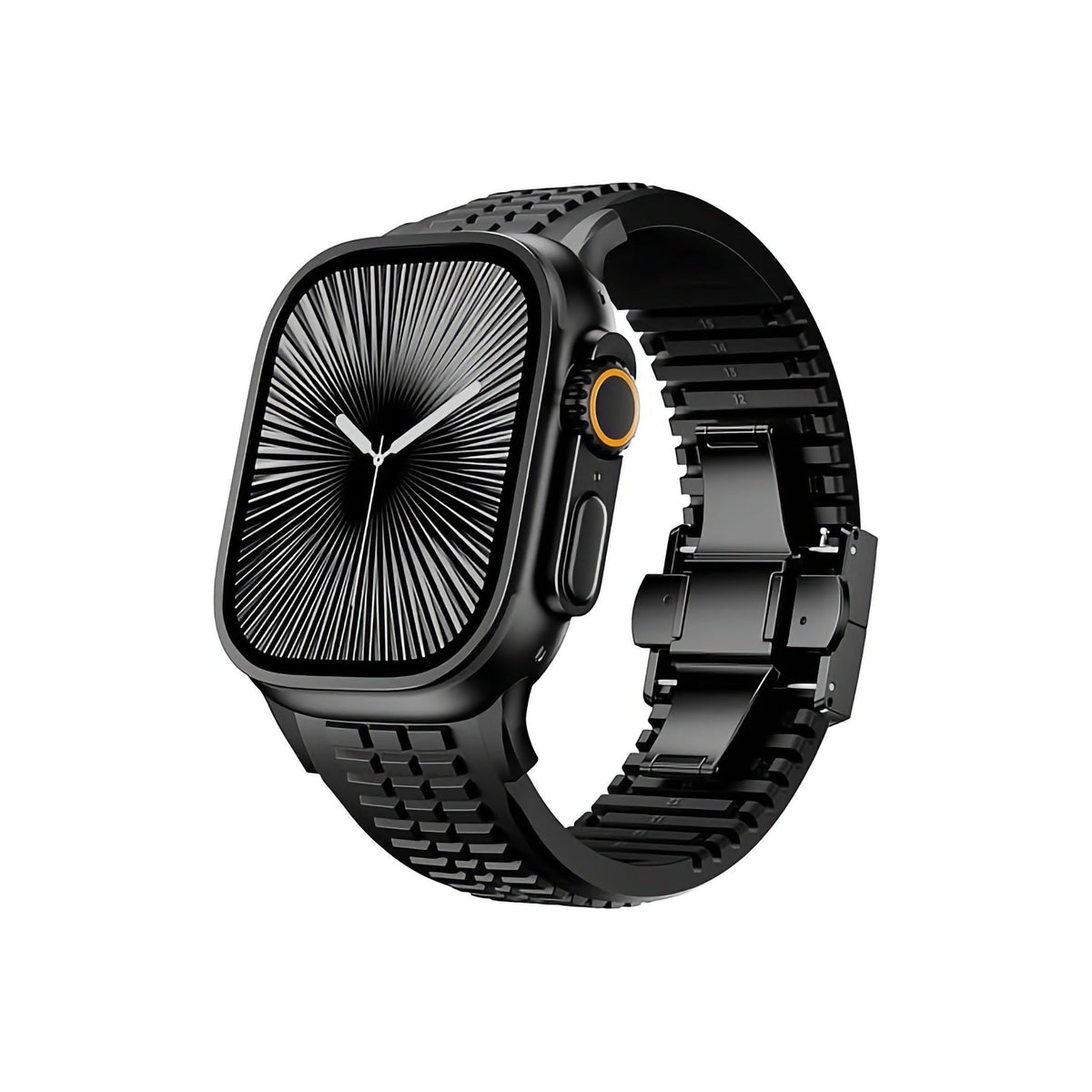 Apple Watch / Ultra Uyumlu AquaLink Kordon Monolith Siyah Toka bikordon