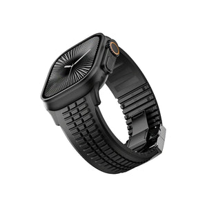Apple Watch / Ultra Uyumlu AquaLink Kordon Monolith Siyah Toka bikordon