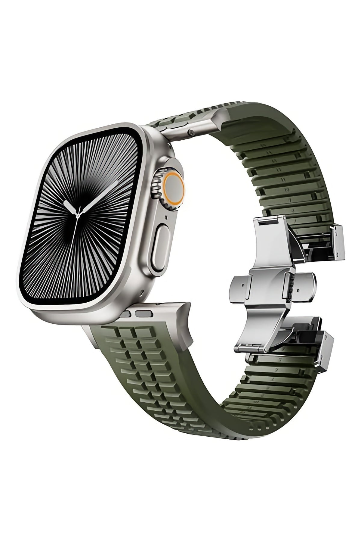 Apple Watch / Ultra Uyumlu AquaLink Kordon Vanguard Gümüş Toka bikordon