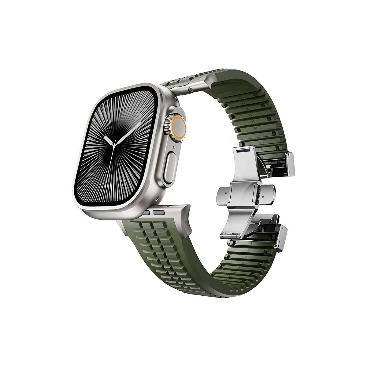 Apple Watch / Ultra Uyumlu AquaLink Kordon Vanguard Gümüş Toka bikordon