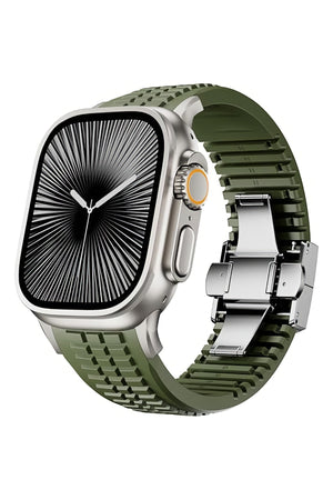 Apple Watch / Ultra Uyumlu AquaLink Kordon Vanguard Gümüş Toka bikordon