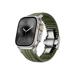 Apple Watch / Ultra Uyumlu AquaLink Kordon Vanguard Gümüş Toka bikordon