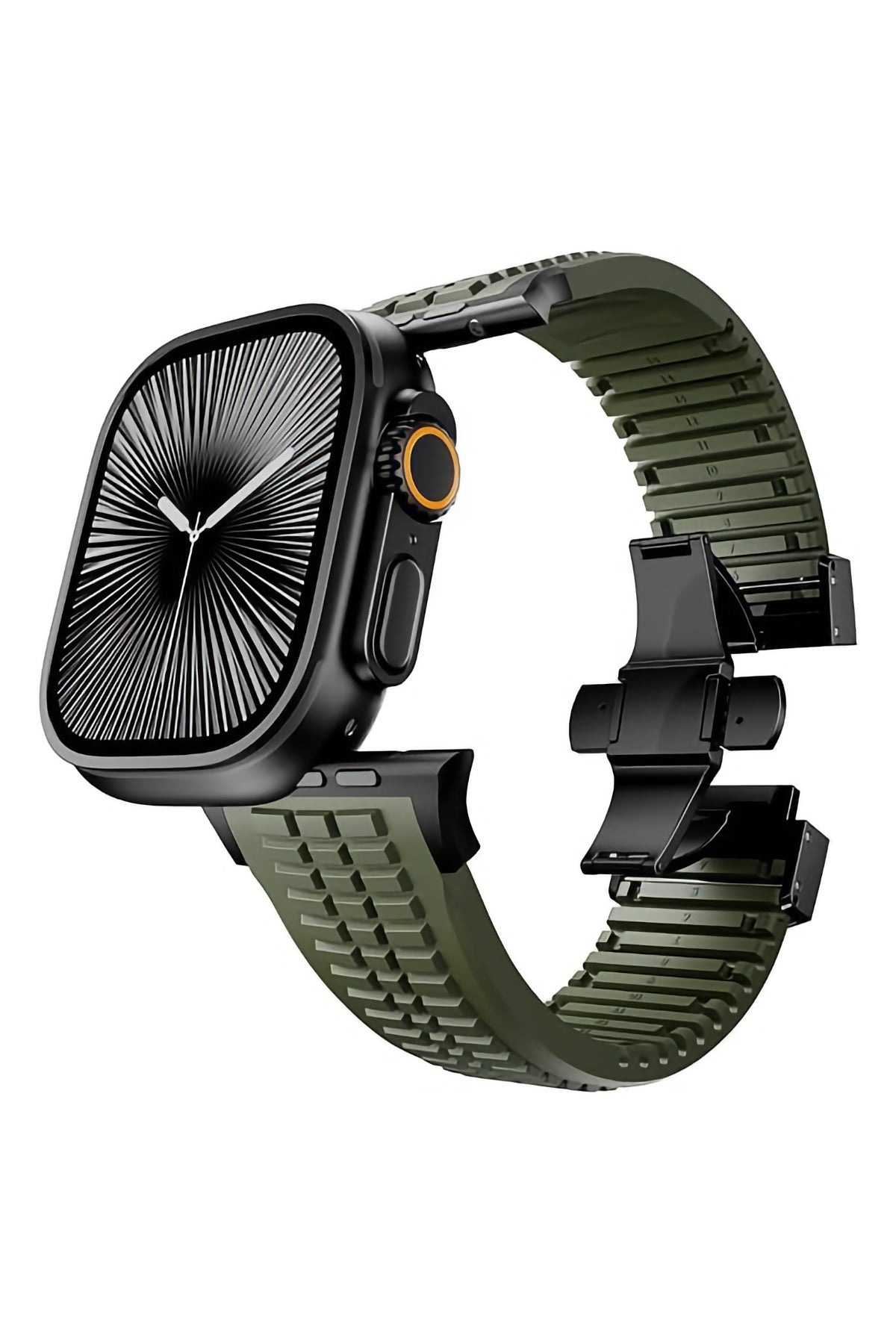 Apple Watch / Ultra Uyumlu AquaLink Kordon Vanguard Siyah Toka bikordon