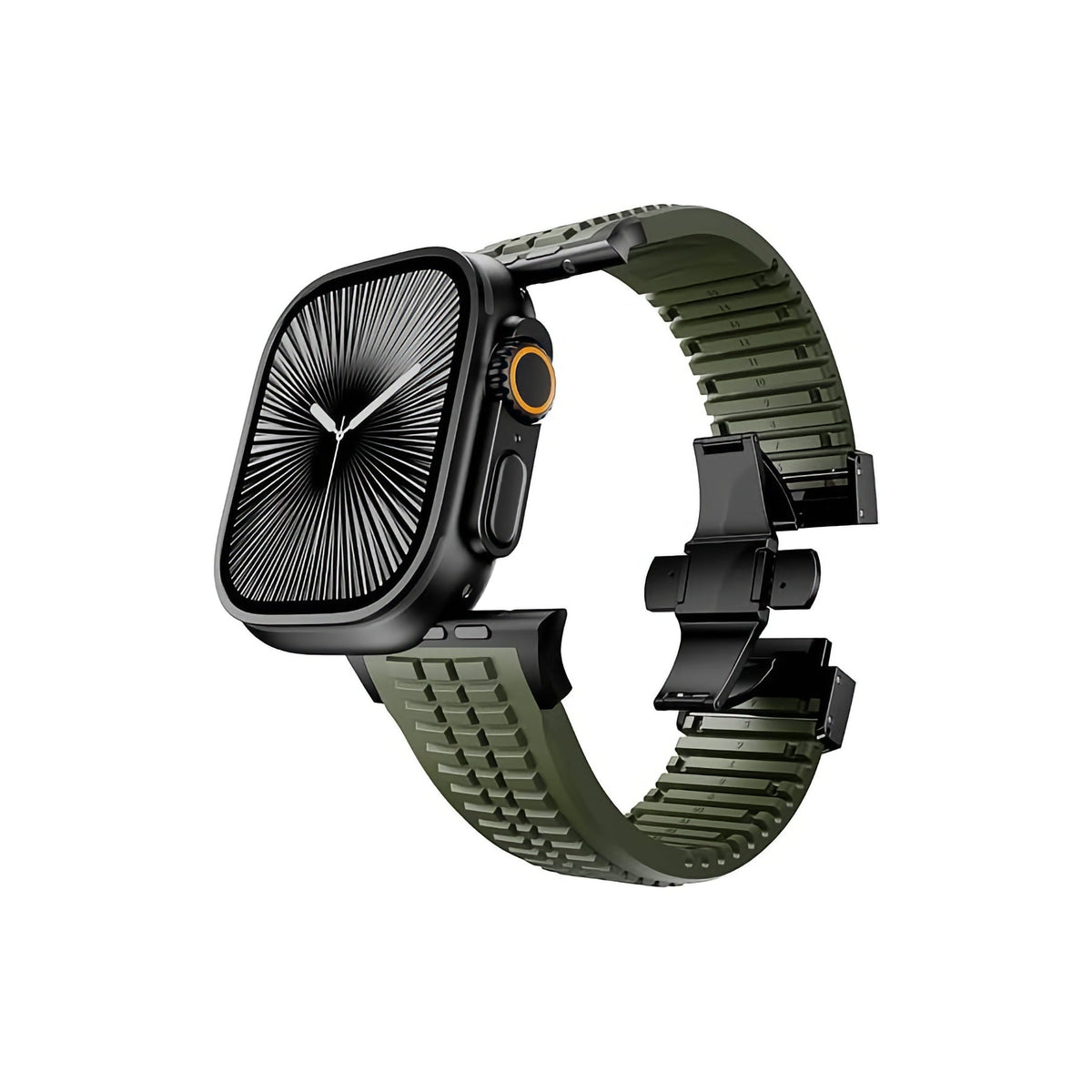 Apple Watch / Ultra Uyumlu AquaLink Kordon Vanguard Siyah Toka bikordon
