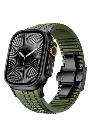 Apple Watch / Ultra Uyumlu AquaLink Kordon Vanguard Siyah Toka bikordon