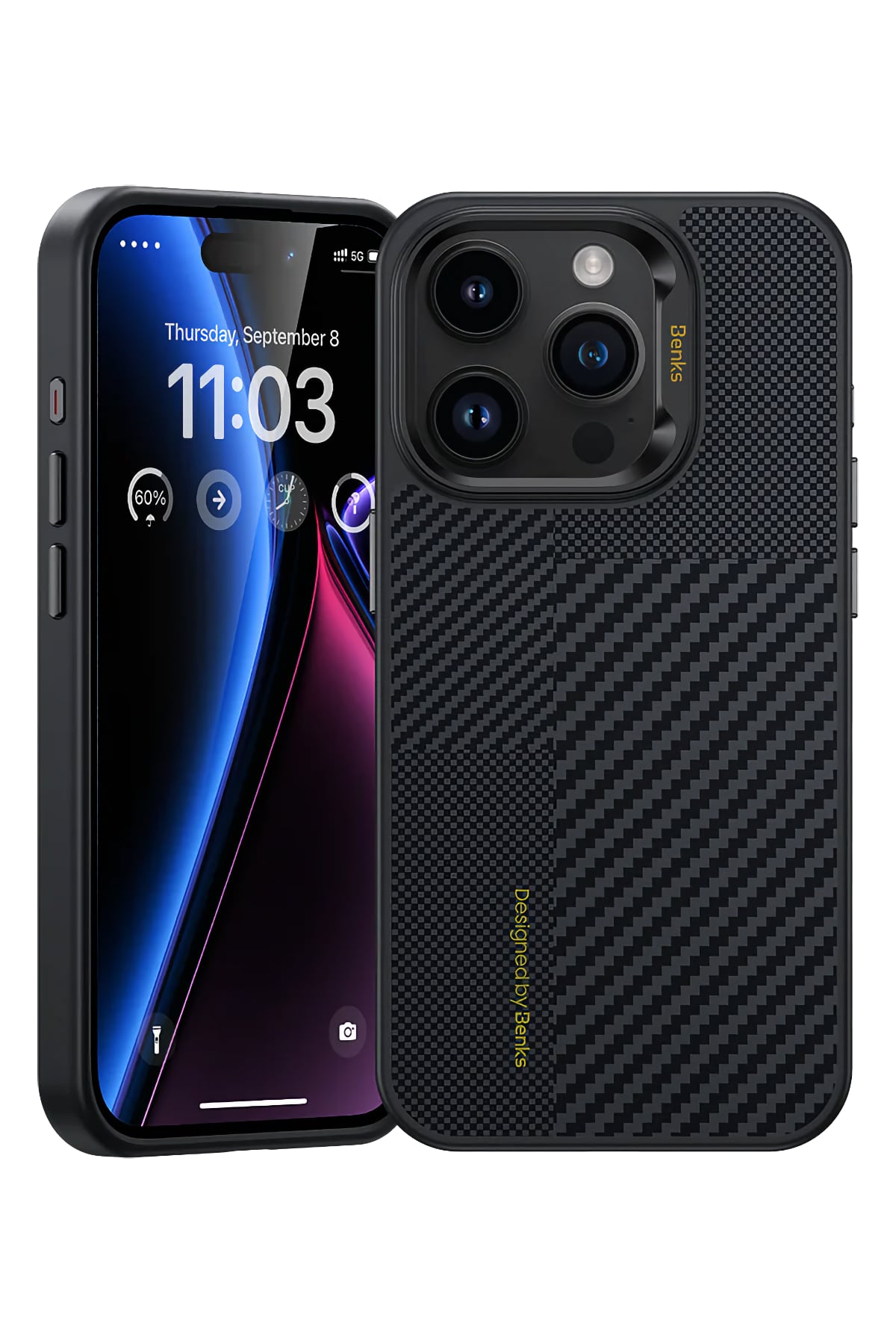 Benks Montage Hybrid Armor Pro Kevlar iPhone 15 Pro Magsafe Uyumlu Kevlar Kılıf  Benks