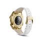 Apple Watch Uyumlu Belize Gold Kasa Koruyucu Deri Kordon Beyaz  bikordon
