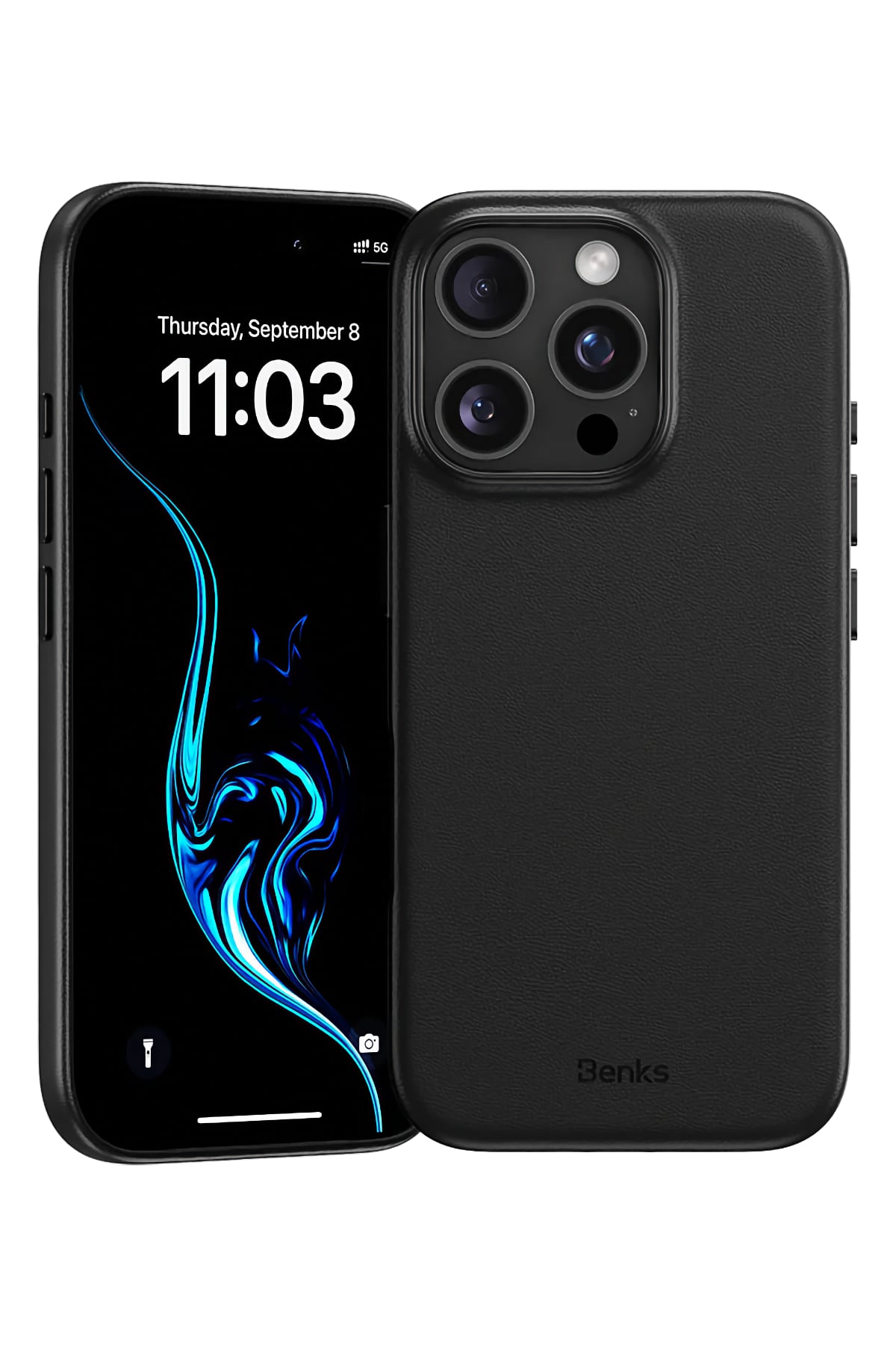 Benks VitaPro iPhone 16 Pro Magsafe uyumlu PU Deri Kılıf Siyah Benks