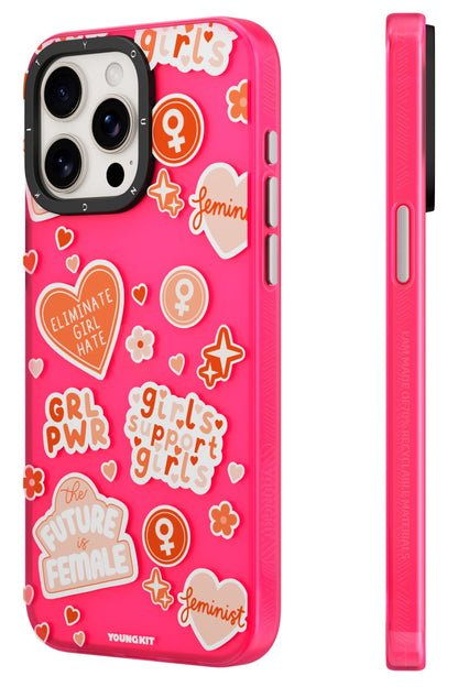 Youngkit Sweet Language Bethany Green Designed iPhone 13 Pro Max Compatible Case Pink 
