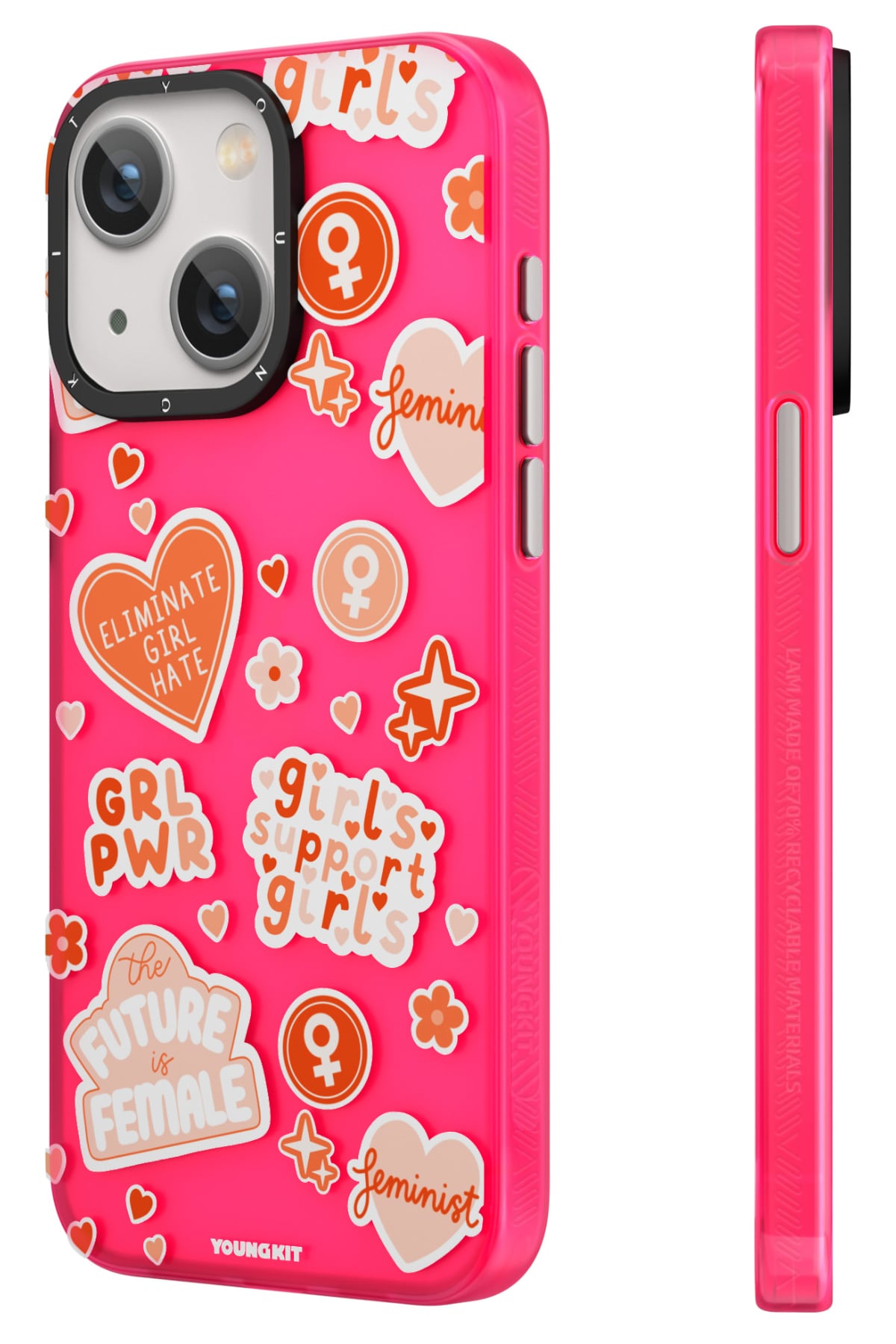 Youngkit Sweet Language Bethany Green Tasarımlı iPhone 13 / 14 uyumlu Kılıf Pembe  Youngkit