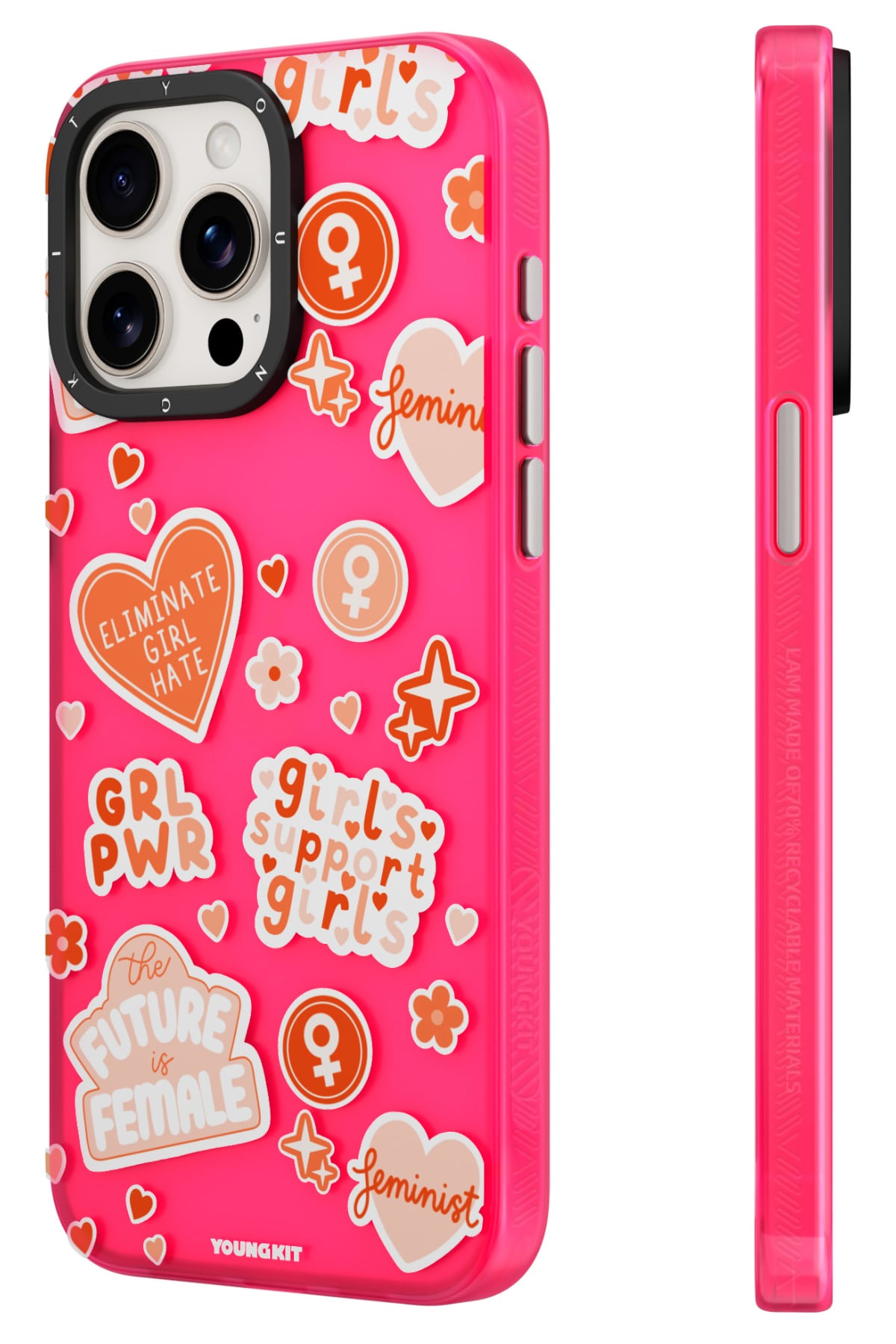 Youngkit Sweet Language Bethany Green Tasarımlı iPhone 13 Pro uyumlu Kılıf Pembe  Youngkit