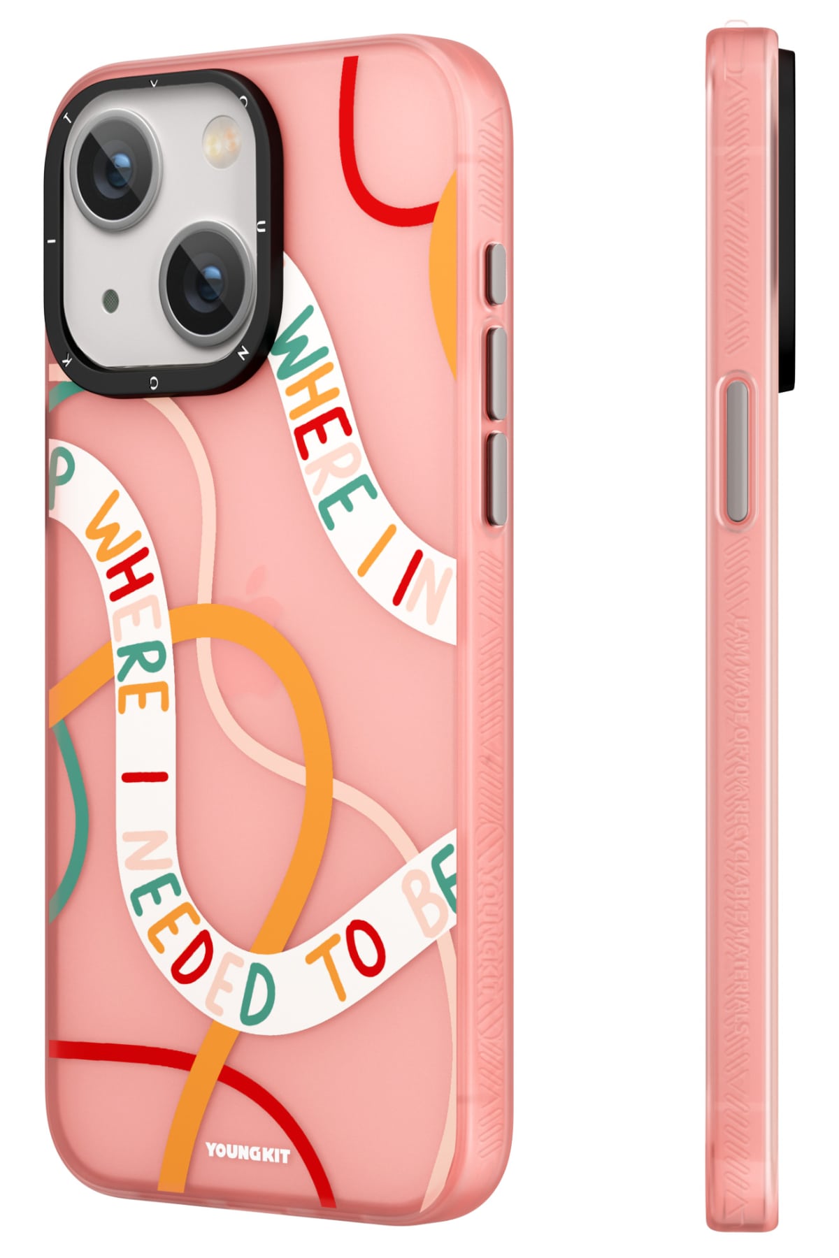 Youngkit Sweet Language Bethany Green Tasarımlı iPhone 13 / 14 uyumlu Kılıf Kum Pembe  Youngkit