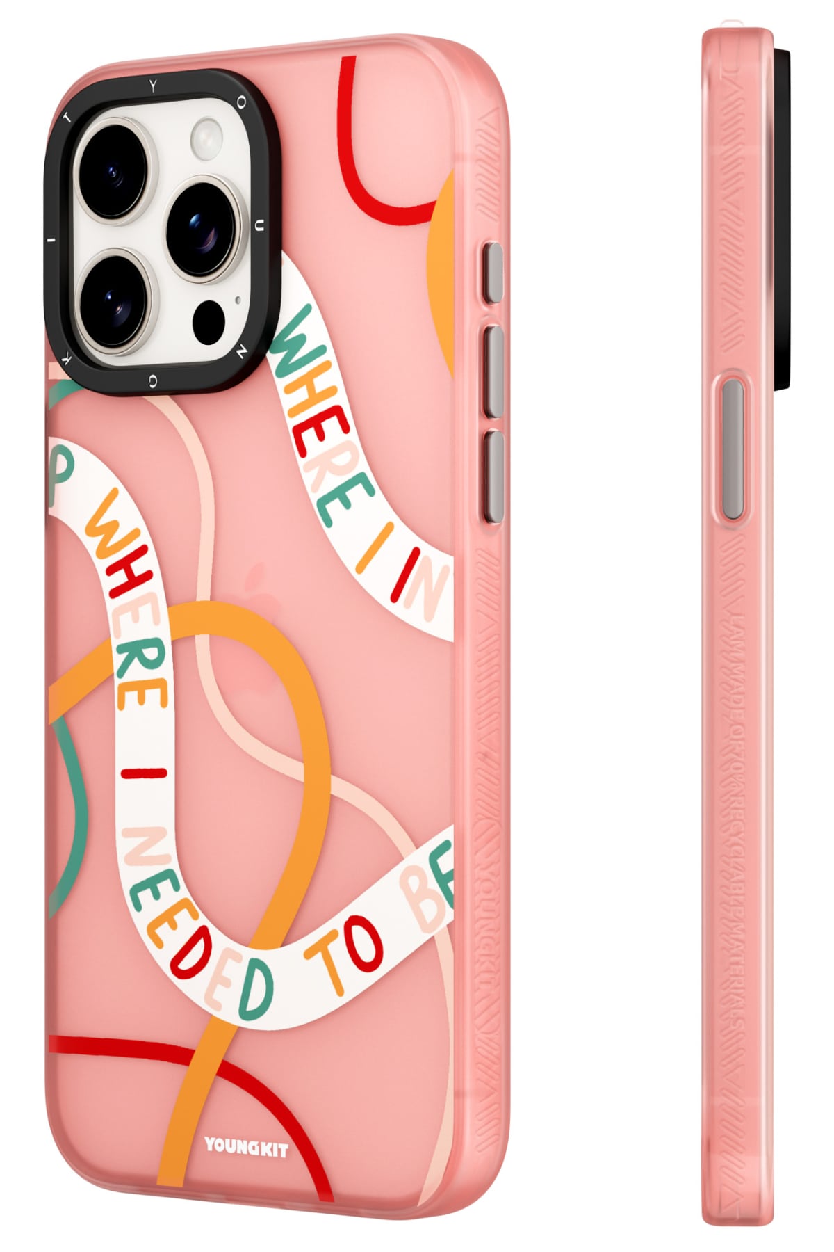 Youngkit Sweet Language Bethany Green Tasarımlı iPhone 14 Pro Max uyumlu Kılıf Kum Pembe  Youngkit