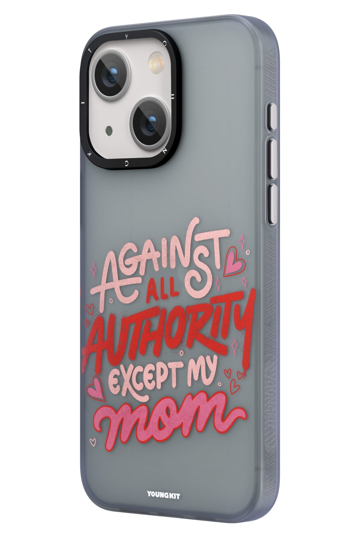 Youngkit Sweet Language Bethany Green Tasarımlı iPhone 15 uyumlu Kılıf Gri  Youngkit