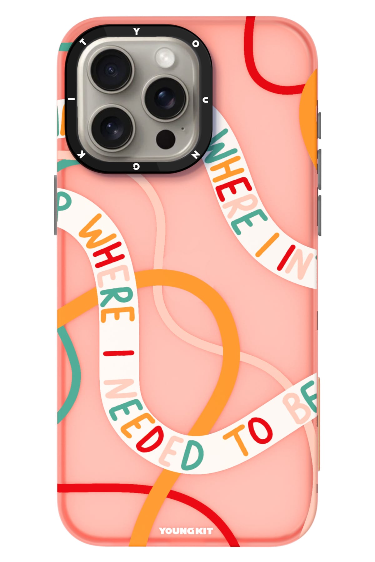 Youngkit Sweet Language Bethany Green Tasarımlı iPhone 15 Pro uyumlu Kılıf Kum Pembe  Youngkit