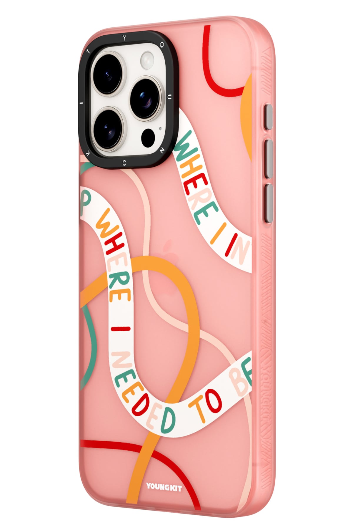 Youngkit Sweet Language Bethany Green Tasarımlı iPhone 15 Pro uyumlu Kılıf Kum Pembe  Youngkit