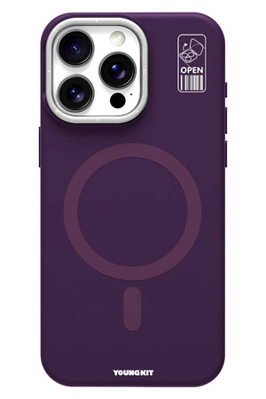 Youngkit Bitty Cream iPhone 14 Pro Magsafe Uyumlu Standlı Silikon Kılıf Mor