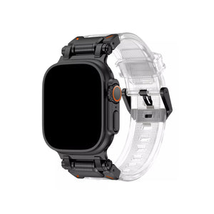 Apple Watch Uyumlu Defense Loop Silikon Kordon Black Clear  bikordon