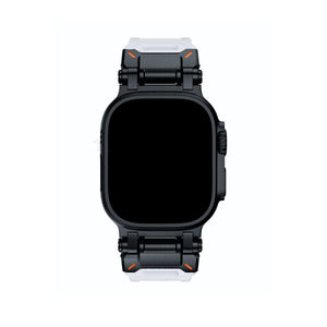Apple Watch Uyumlu Defense Loop Silikon Kordon Black Clear  bikordon