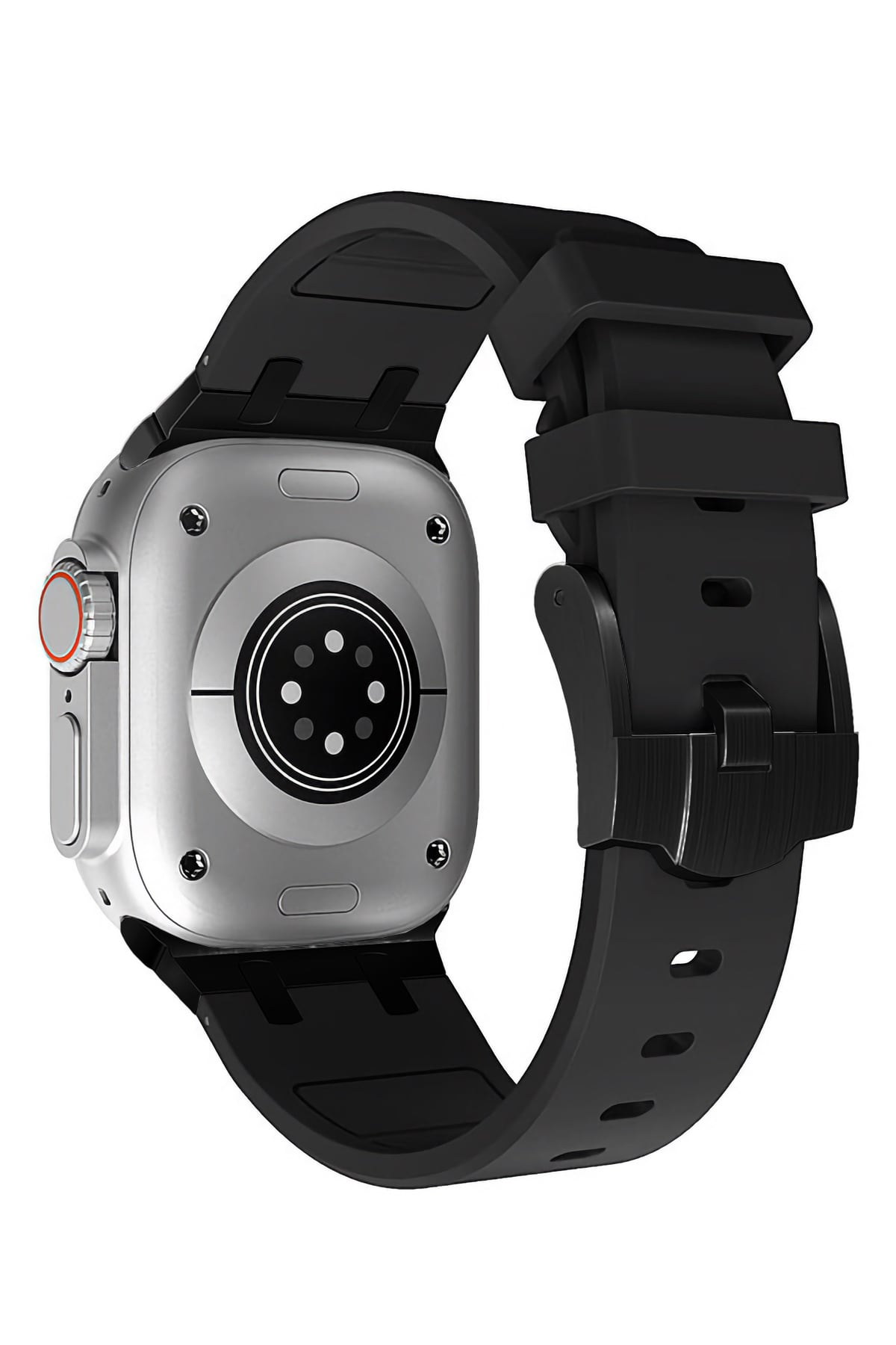 Apple Watch Ultra Uyumlu Royal Loop Rubber Kordon Black Coal  bikordon