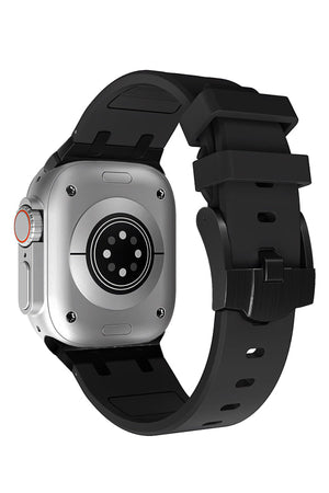 Apple Watch Ultra Uyumlu Royal Loop Rubber Kordon Black Coal  bikordon