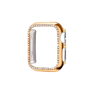 Apple Watch Uyumlu Bumper Taşlı Parlak Kasa Bronze  bikordon