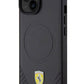 Ferrari iPhone 15 Magsafe Uyumlu Pu Karbon Kılıf Siyah