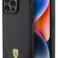 Ferrari iPhone 15 Pro Magsafe Uyumlu Pu Karbon Kılıf Siyah  Ferrari