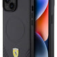 Ferrari iPhone 15 Plus Magsafe Uyumlu Pu Karbon Kılıf Siyah  Ferrari