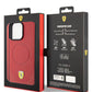 Ferrari iPhone 15 Pro Magsafe Uyumlu Pu Karbon Kılıf Kırmızı  Ferrari