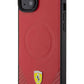 Ferrari iPhone 15 Magsafe Uyumlu Pu Karbon Kılıf Kırmızı  Ferrari