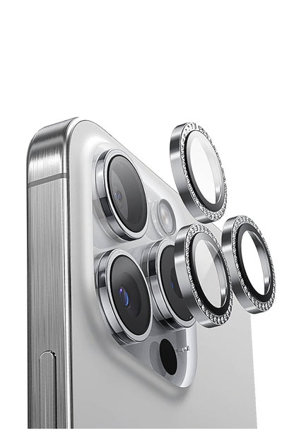 Casebang Gem iPhone 13 Pro / 13 Pro Max Kamera Lens Koruyucu Gümüş Gri Casebang