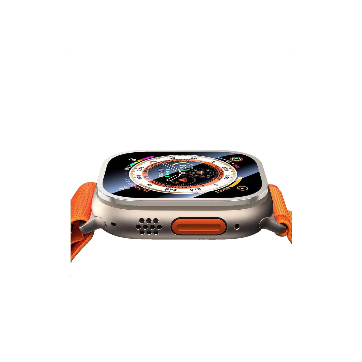 Apple Watch Ultra Uyumlu Metal Çerçeveli İnce Ekran Koruyucu Çelik Gri  bikordon