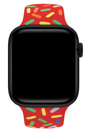 Apple Watch Uyumlu Silikon Spor Kordon Cherry  bikordon