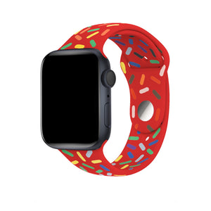 Apple Watch Uyumlu Silikon Spor Kordon Cherry  bikordon
