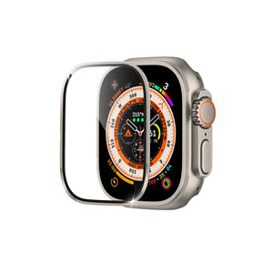 Apple Watch Ultra Uyumlu Metal Çerçeveli Ekran Koruyucu Clay 49mm bikordon