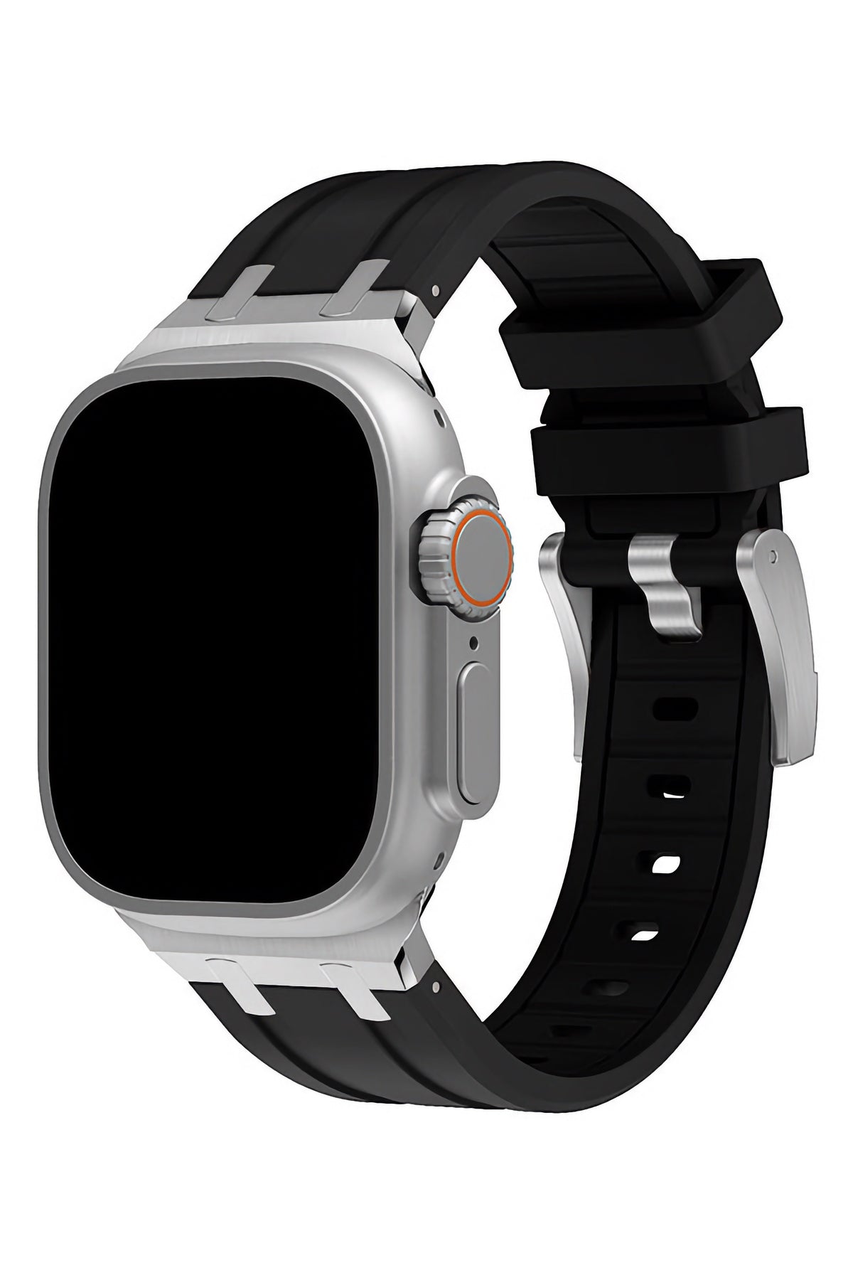 Apple Watch Ultra Uyumlu Royal Loop Rubber Kordon Coal  bikordon