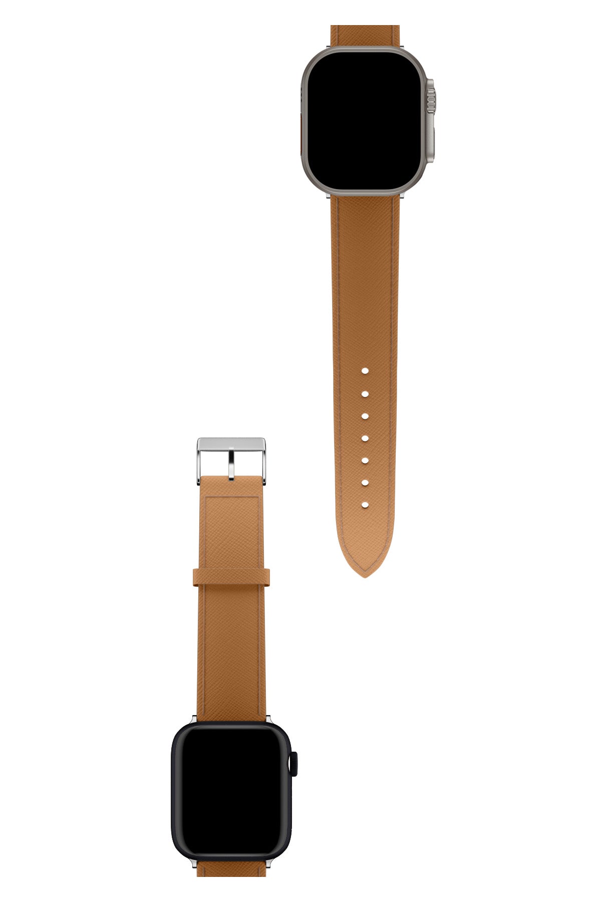 Apple Watch Compatible Saffiano Leather Band Coffee 